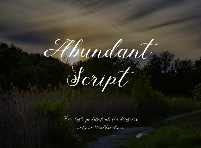 Abundant Script Font