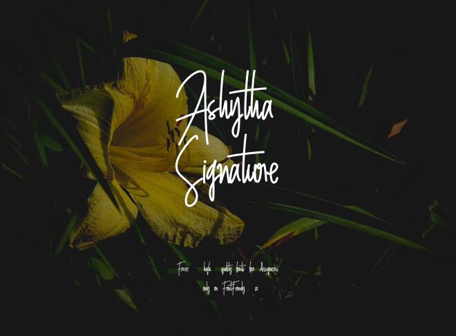 Ashytha Signature Font
