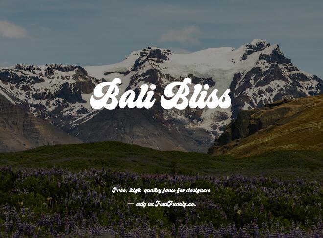Bali Bliss Font