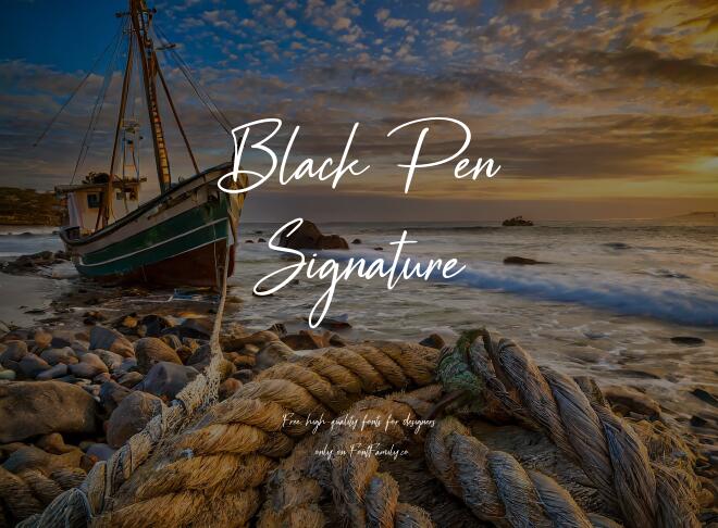 Black Pen Signature Font