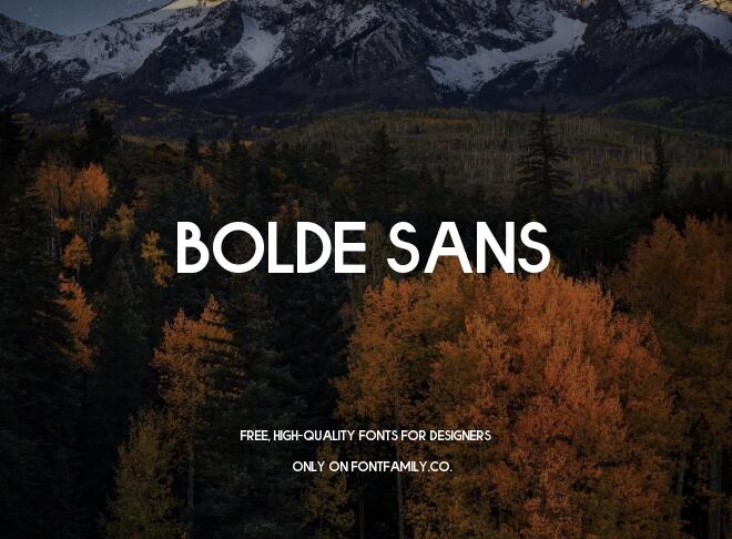 Bolde Sans Font