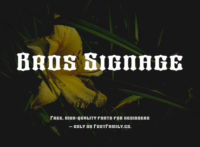 Bros Signage Font