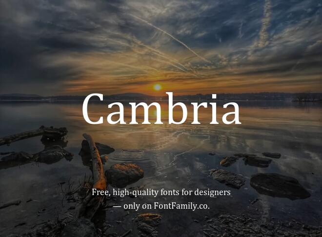 Cambria Font