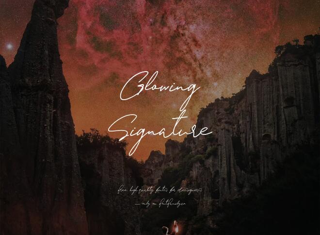 Glowing Signature Font