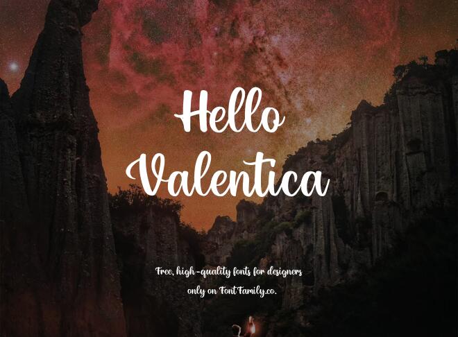 Hello Valentica Font