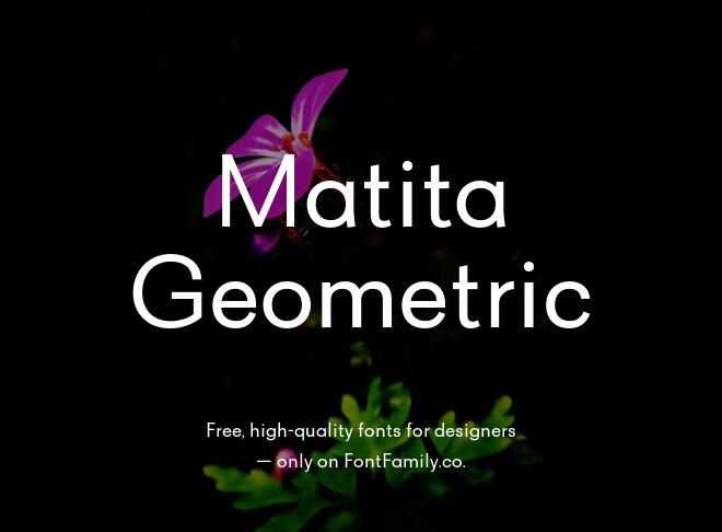 Matita Geometric Font