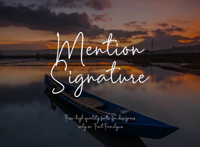 Mention Signature Font