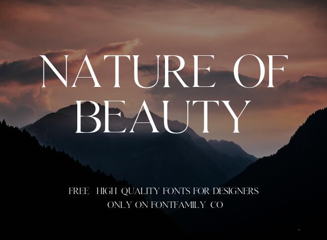 Nature Of Beauty Font