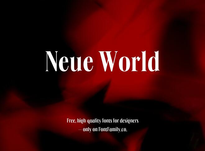 Neue World Font