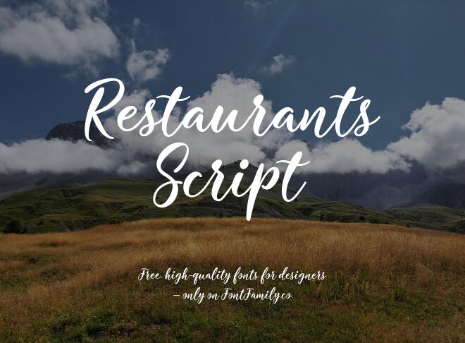 Restaurants Script Font