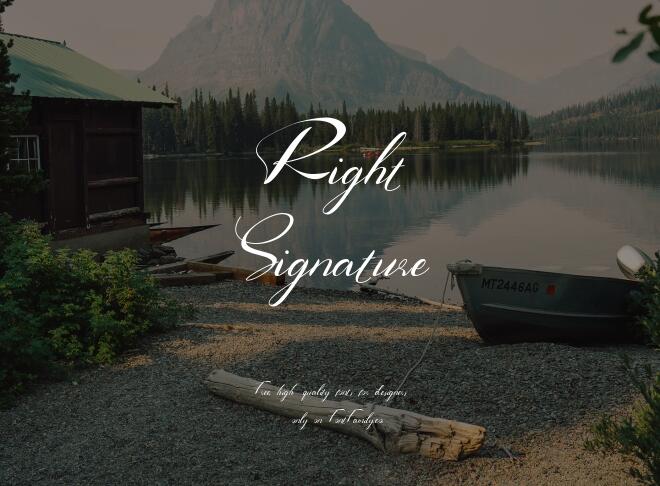 Right Signature Font