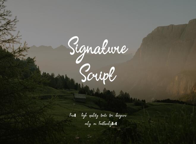 Signature Script Font
