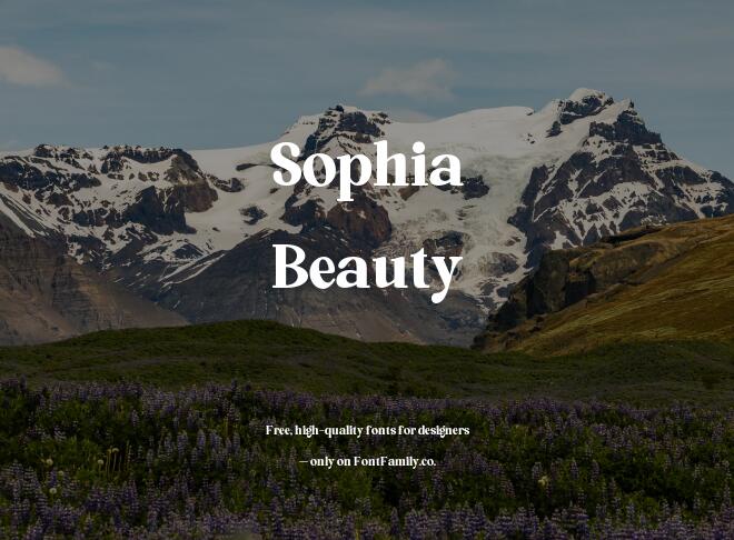 Sophia Beauty Font